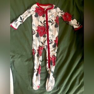 Poinsettia KicKee Pants Zip Sleeper holiday